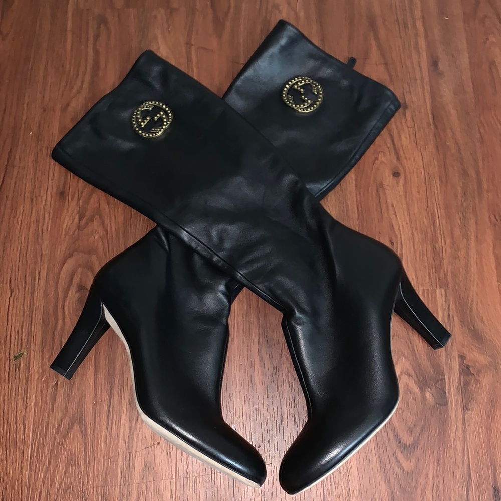 Gucci leather knee-high boots. size; 41.5/ 11.5